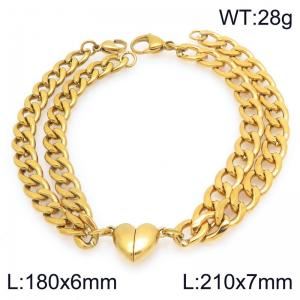 Stainless steel couple's bracelet - KB208389-Z