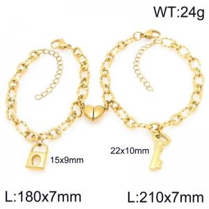 Stainless steel couple's bracelet - KB208395-Z