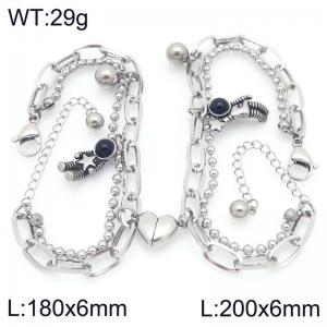 Stainless steel couple's bracelet - KB208416-Z