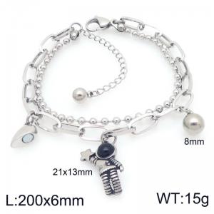 Stainless steel chain handmade with small accessories bracelet - KB208418-Z