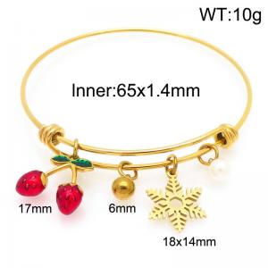 Stainless Steel Gold-plating Bangle - KB208490-Z