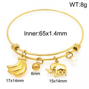 Stainless Steel Gold-plating Bangle - KB208512-Z