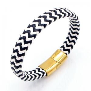 Stainless Steel Leather Bracelet - KB208567-JZ