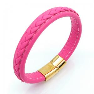 Stainless Steel Leather Bracelet - KB208577-JZ