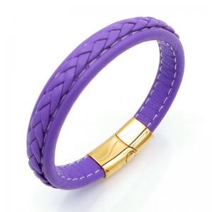Stainless Steel Leather Bracelet - KB208578-JZ
