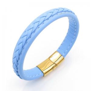 Stainless Steel Leather Bracelet - KB208579-JZ