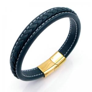 Stainless Steel Leather Bracelet - KB208580-JZ
