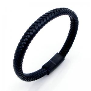 Stainless Steel Leather Bracelet - KB208581-JZ