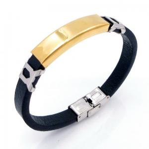 Stainless Steel Leather Bracelet - KB208592-JZ