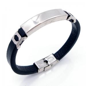 Stainless Steel Leather Bracelet - KB208593-JZ