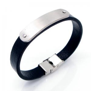 Stainless Steel Leather Bracelet - KB208594-JZ