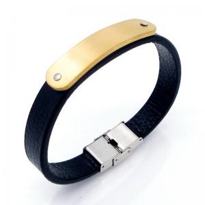Stainless Steel Leather Bracelet - KB208595-JZ