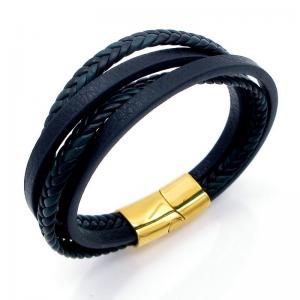 Stainless Steel Leather Bracelet - KB208598-JZ