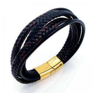 Stainless Steel Leather Bracelet - KB208599-JZ