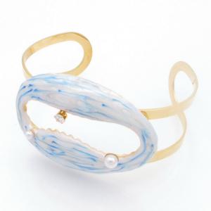 Stainless Steel Gold-plating Bangle - KB208820-SP
