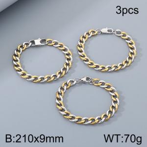 Stainless Steel Interwoven Gold Bracelet - KB209086-Z
