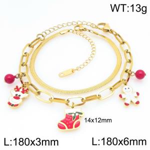 Stainless Steel Gold-plating Bracelet - KB209225-Z