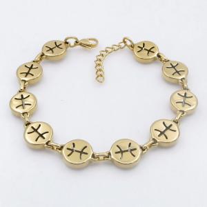 Golden stainless steel bracelet with accessories featuring the twelve zodiac signs - KB209526-TK
