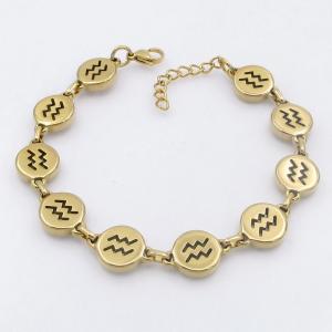 Golden stainless steel bracelet with accessories featuring the twelve zodiac signs - KB209527-TK