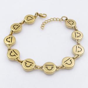 Golden stainless steel bracelet with accessories featuring the twelve zodiac signs - KB209528-TK