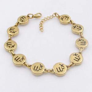 Golden stainless steel bracelet with accessories featuring the twelve zodiac signs - KB209529-TK