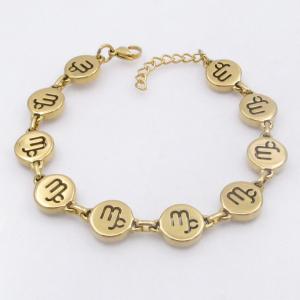 Golden stainless steel bracelet with accessories featuring the twelve zodiac signs - KB209530-TK