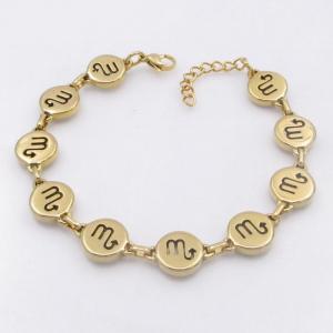 Golden stainless steel bracelet with accessories featuring the twelve zodiac signs - KB209531-TK