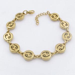 Golden stainless steel bracelet with accessories featuring the twelve zodiac signs - KB209533-TK