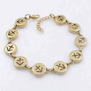 Golden stainless steel bracelet with accessories featuring the twelve zodiac signs - KB209534-TK