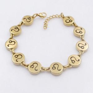 Golden stainless steel bracelet with accessories featuring the twelve zodiac signs - KB209537-TK