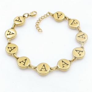 Golden stainless steel bracelet with letter element accessories - KB209564-TK