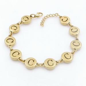 Golden stainless steel bracelet with letter element accessories - KB209566-TK
