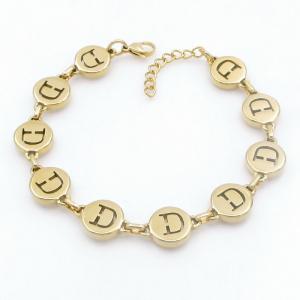 Golden stainless steel bracelet with letter element accessories - KB209567-TK