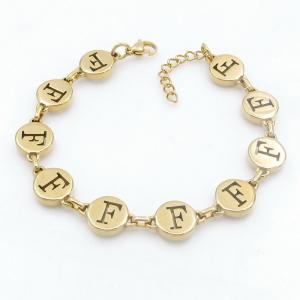 Golden stainless steel bracelet with letter element accessories - KB209569-TK