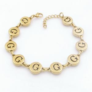 Golden stainless steel bracelet with letter element accessories - KB209570-TK