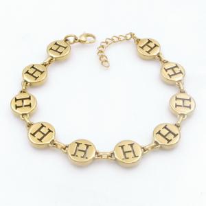 Golden stainless steel bracelet with letter element accessories - KB209571-TK