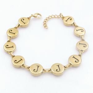 Golden stainless steel bracelet with letter element accessories - KB209573-TK