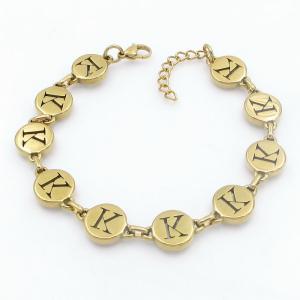 Golden stainless steel bracelet with letter element accessories - KB209574-TK