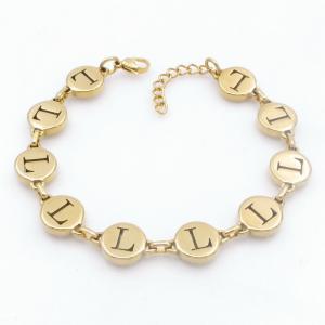 Golden stainless steel bracelet with letter element accessories - KB209575-TK