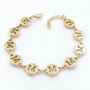 Golden stainless steel bracelet with letter element accessories - KB209576-TK