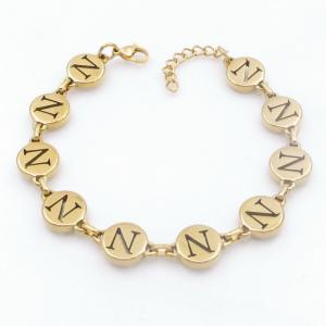 Golden stainless steel bracelet with letter element accessories - KB209577-TK