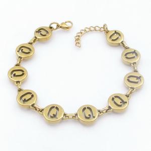 Golden stainless steel bracelet with letter element accessories - KB209580-TK
