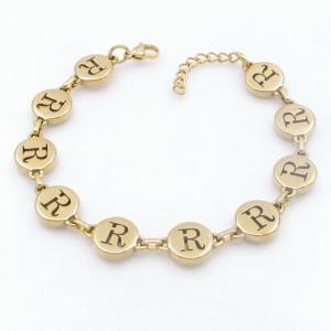 Golden stainless steel bracelet with letter element accessories - KB209581-TK