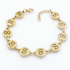 Golden stainless steel bracelet with letter element accessories - KB209582-TK