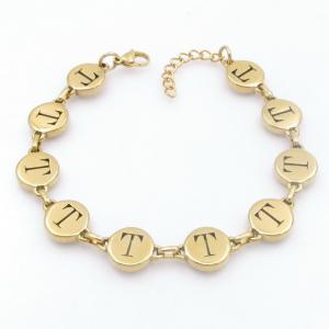 Golden stainless steel bracelet with letter element accessories - KB209583-TK