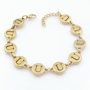 Golden stainless steel bracelet with letter element accessories - KB209584-TK