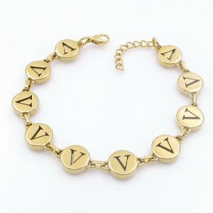 Golden stainless steel bracelet with letter element accessories - KB209585-TK