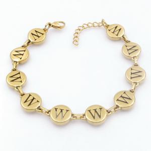 Golden stainless steel bracelet with letter element accessories - KB209586-TK