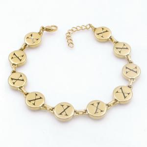 Golden stainless steel bracelet with letter element accessories - KB209587-TK