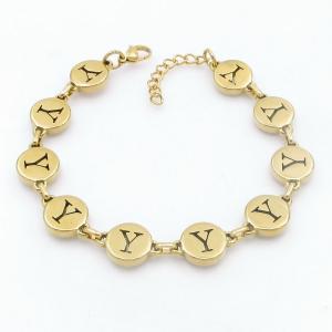 Golden stainless steel bracelet with letter element accessories - KB209588-TK